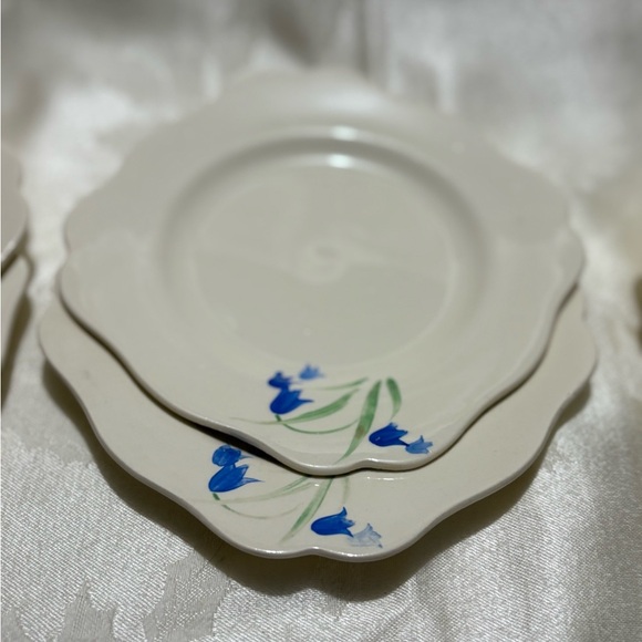 Vintage Set of 6 Hand Painting Luncheon Plates - Picture 6 of 7